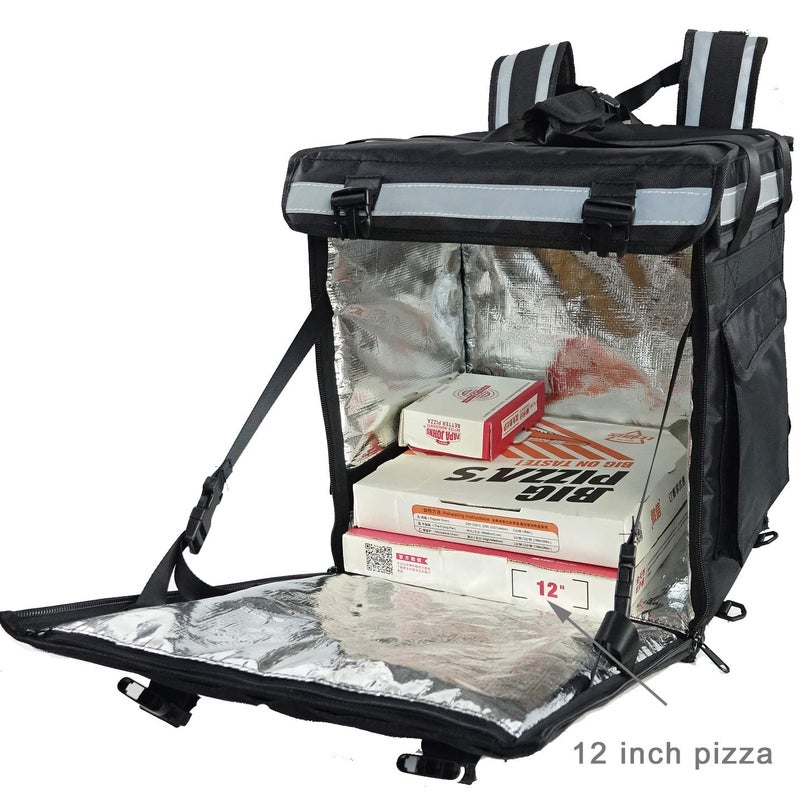 Packir PK-65Abl:10"-12" Pizza Delivery backpack Bag 16" L x 12" W x 18" H, Open from Top and Side. Insulated Food Delivery Box, Insulated Cabinet for Catering, Restaurant, Delivery Bike Drivers - Image 4